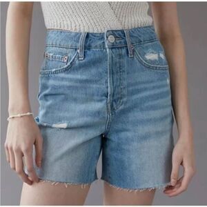 New Urban Outfitters BDG 90s Denim Shorts Long Inseam Distressed Cutoffs Size 34